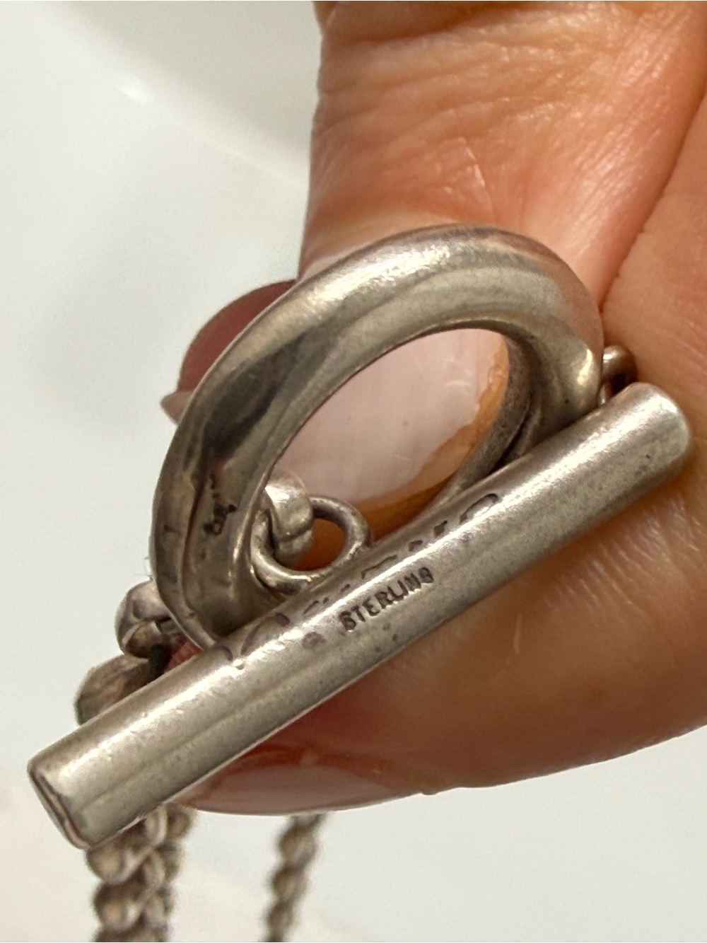 Sterling Silver Puffed Mariner Chain Necklace with Victorian-Style Fob Charms - Picture 5 of 8